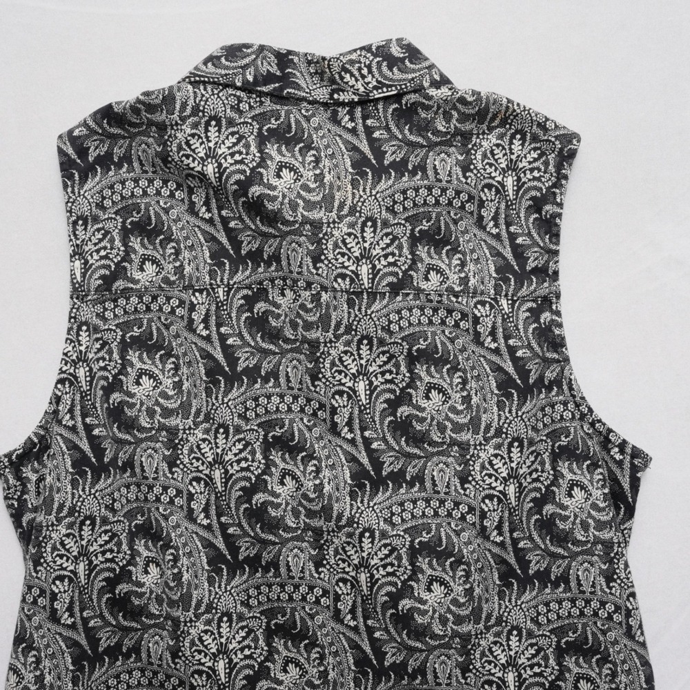 Charter Club Golf Collection Sleeveless Womens Size 10 Black White Paisley Top - Picture 11 of 14